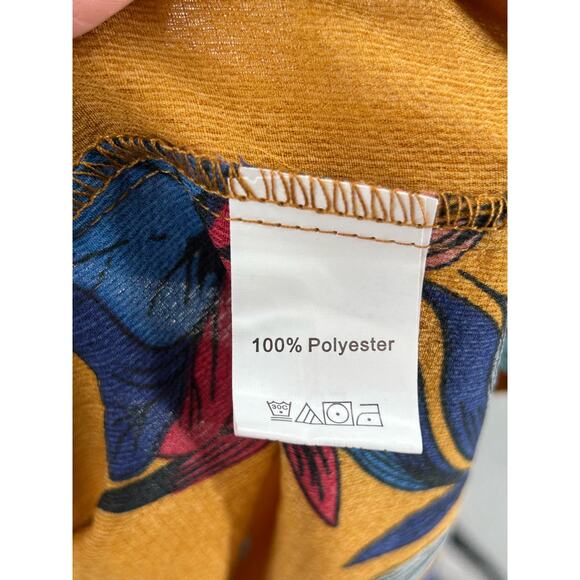 SHEIN Curve Plus Size 4xL Mustard Yellow Floral‎ Summer Dress - Picture 5 of 10